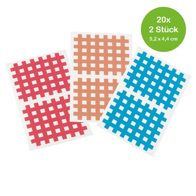Medicalcorner24 Gittertapes – Cross Patches 5,2 x 4,4 cm, 20 Bögen à 2 Stück