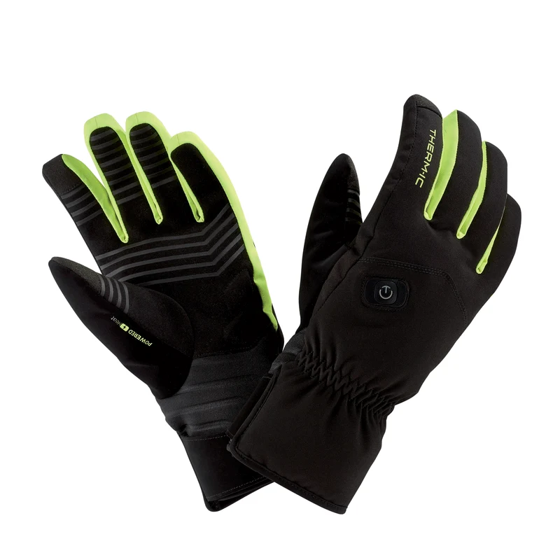 Heated ski gloves - Powergloves Ski Light Boost black/yellow