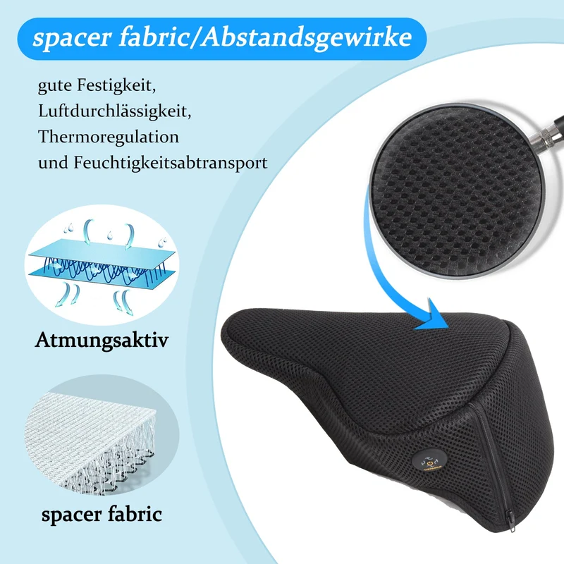 Beheizbarer Fahrradsattelbezug mit Regenschutzbezug