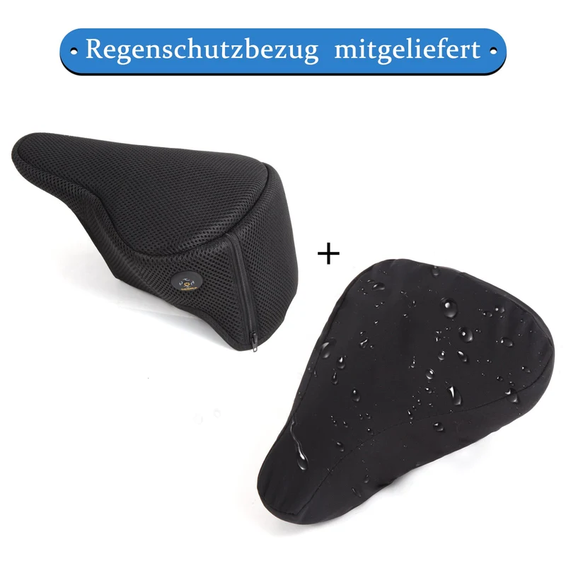 Beheizbarer Fahrradsattelbezug mit Regenschutzbezug