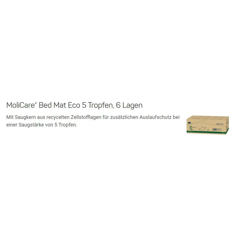 Hartmann MoliCare® Bed Mat Eco Inkontinenzunterlagen, 5 Tropfen, versch. Größen