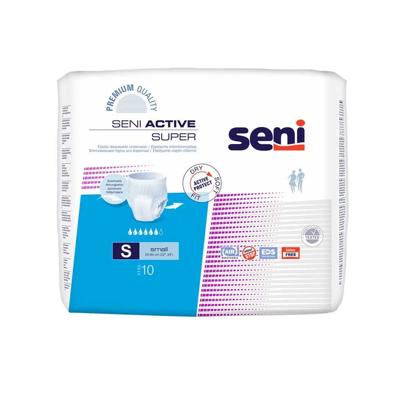 Seni Active Super Inkontinenzslips, aufreißbar, Auslaufsperre, S-XL
