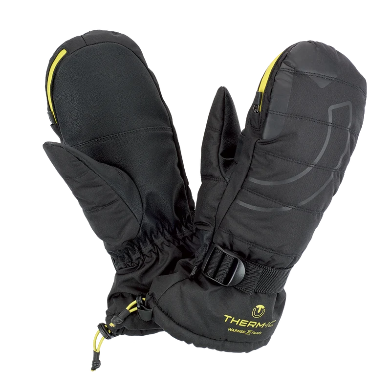 Ski mittens with warmer pocket - Warmer Ready green
