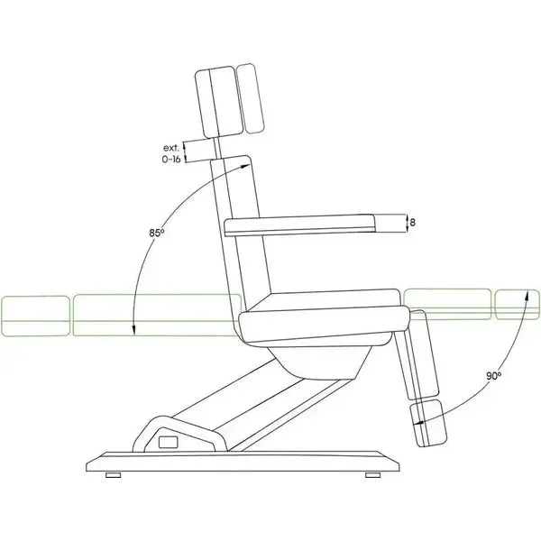 Fußpflegestuhl elektrisch 3 Motoren, Pediküre stuhl, Podologiestuhl Solstice
