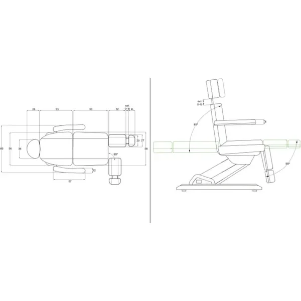 Fußpflegestuhl elektrisch 2 Motoren, Pediküre stuhl, Podologiestuhl Solstice