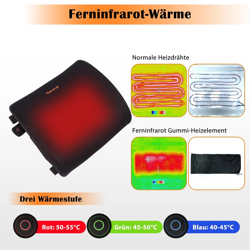 Beheizbares Ergonomisches Rückenkissen USB