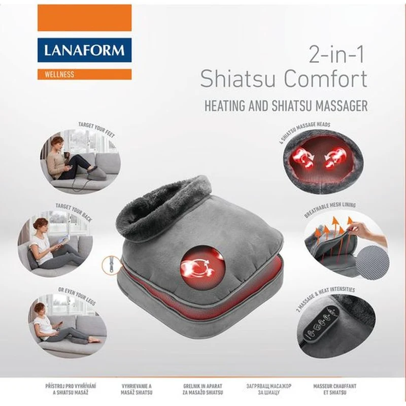 Lanaform 2-in-1 Verwarmings- en Shiatsumassagekussen