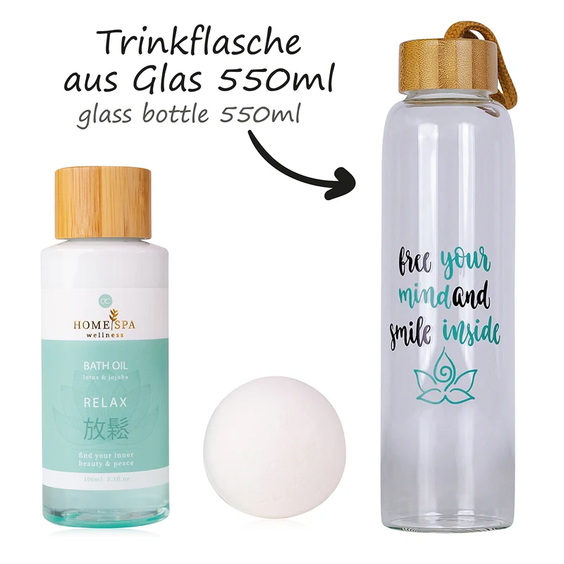 Accentra Badeset "Home Spa" mit Trinkflasche
