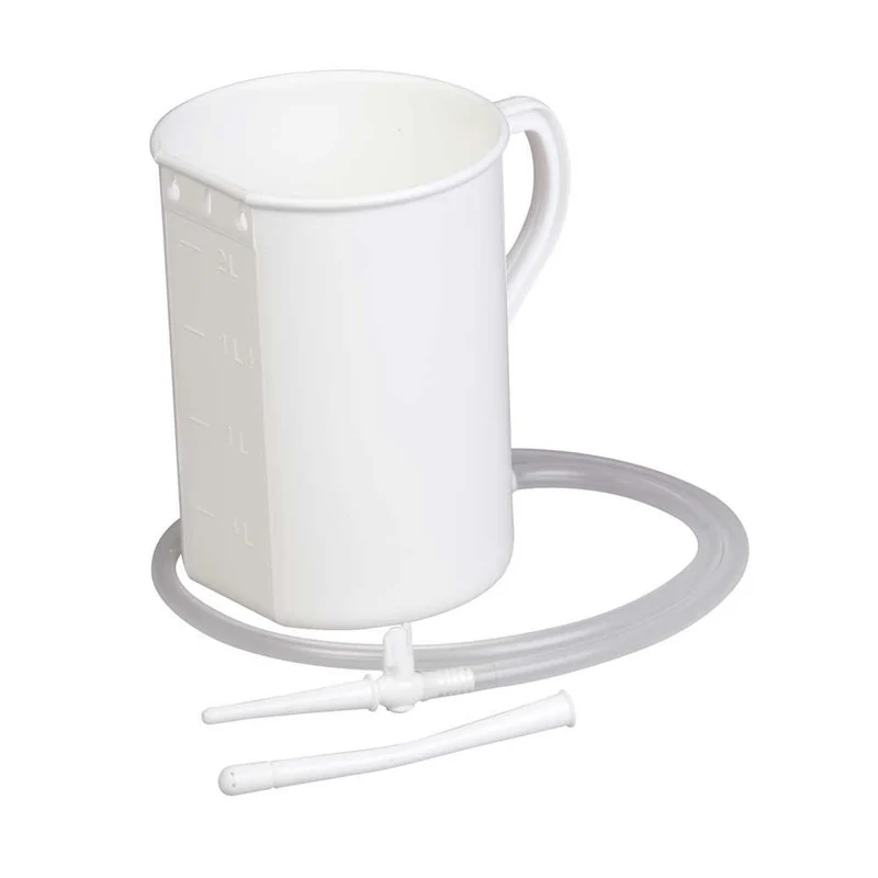 Behrend Irrigator-Set, Becher, Schlauch, graduiert, aus PP, 1 oder 2 L