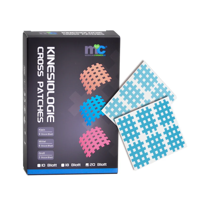 Medicalcorner24 Gittertapes – Cross Patches 3,6 x 2,8 cm, 20 Bögen à 6 Stück
