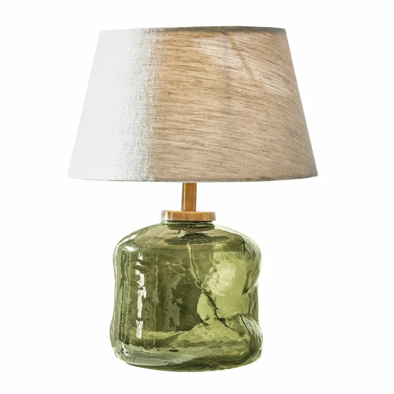 Tischlampe Rufino – Landhausstil-Tischlampe mit Leinenschirm