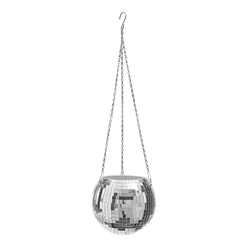 DISCO Blumenübertopf zum Hängen – DiscoBall Hängeblumentopf