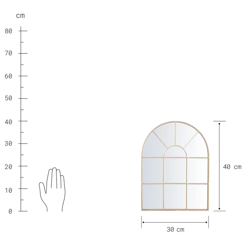 FINESTRA Fensterspiegel – Dekorativer Wandspiegel mit Metall-Rahmen