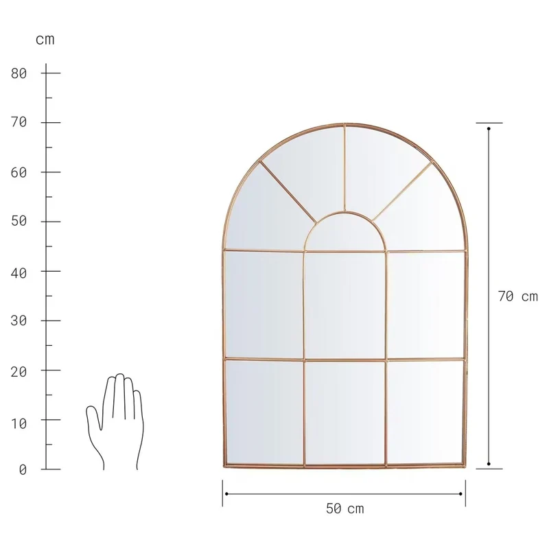 FINESTRA Fensterspiegel – Dekorativer Wandspiegel mit Metall-Rahmen