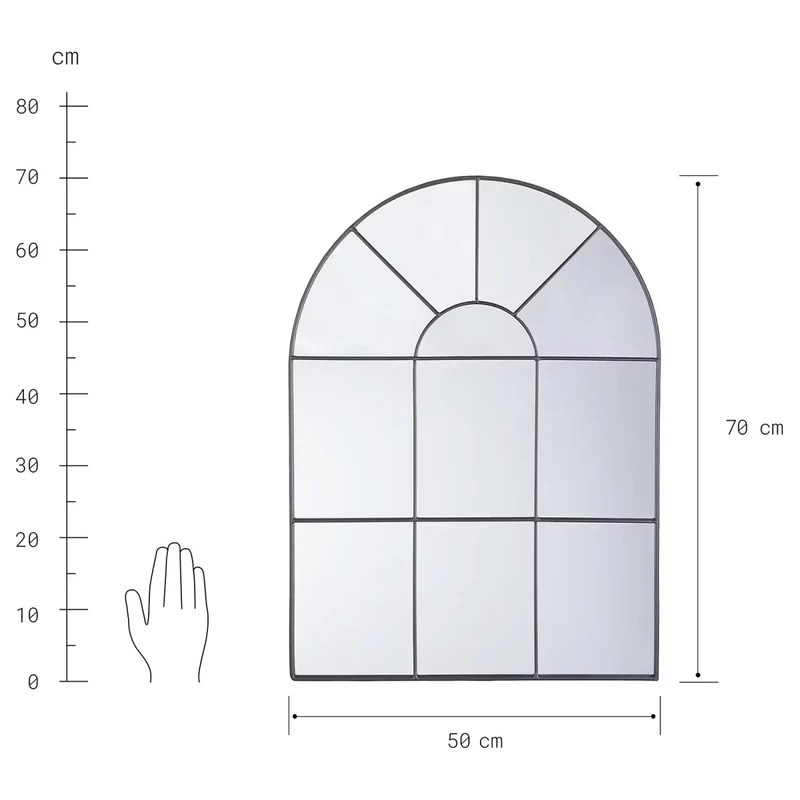FINESTRA Fensterspiegel – Dekorativer Wandspiegel mit Metall-Rahmen