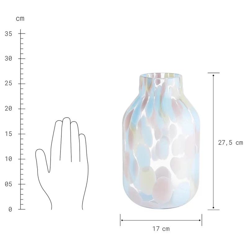 CONFETTI Vase – Modische Glasvase mit Farbakzenten