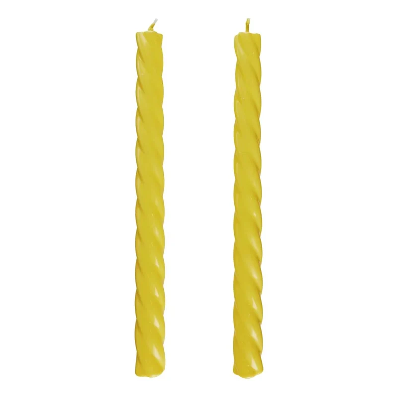 TWISTED Stabkerze 2er-Set – Gedrehte Dekostabkerzen in Pastellfarben