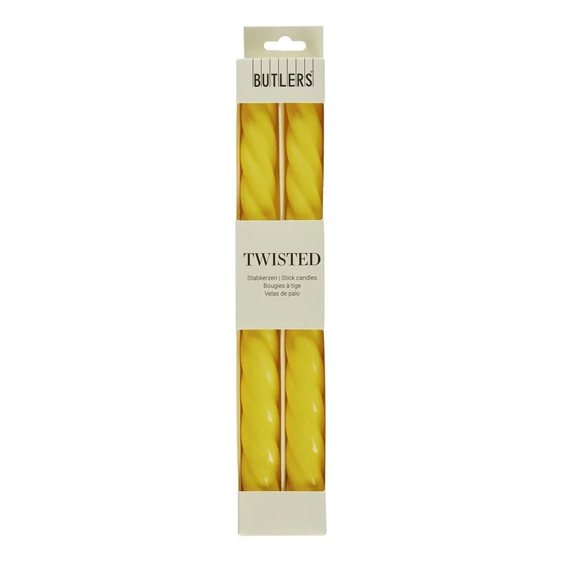 TWISTED Stabkerze 2er-Set – Gedrehte Dekostabkerzen in Pastellfarben