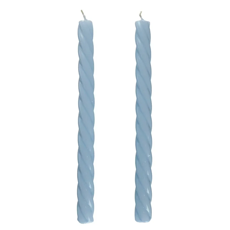 TWISTED Stabkerze 2er-Set – Gedrehte Dekostabkerzen in Pastellfarben