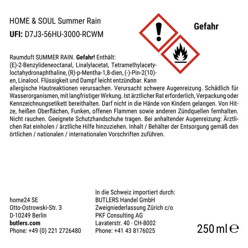 HOME & SOUL Raumduft Summer Rain – Premium-Raumduft für Zuhause
