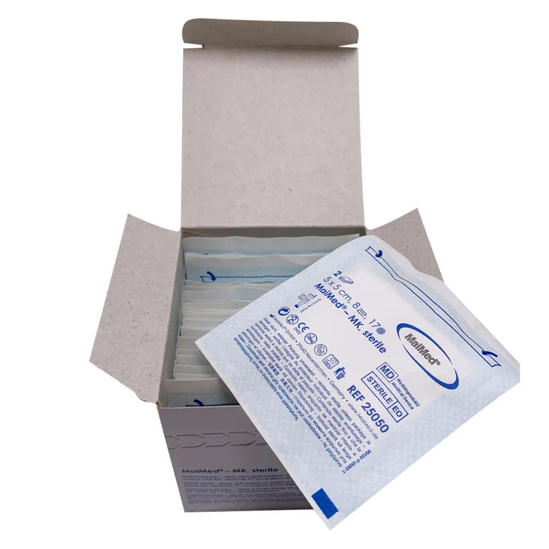 MaiMed MK, sterile Mullkompressen, 17-fädig, 25 x 2 St., versch. Gr.