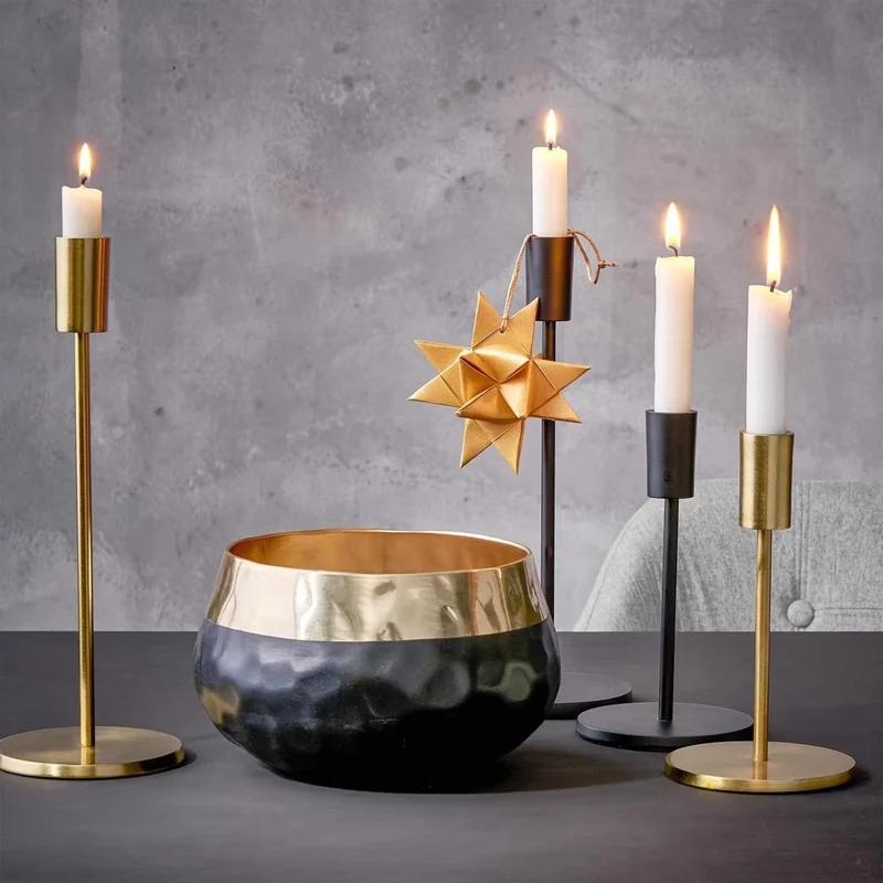 HIGHLIGHT Kerzenhalter – Minimalistischer Kerzenhalter Gold/Schwarz
