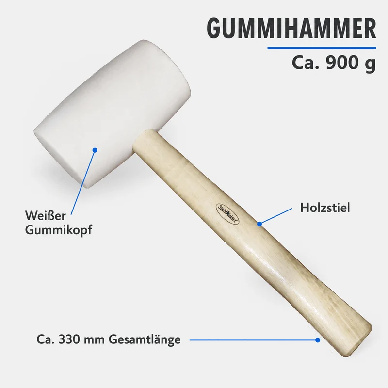 Gummihammer Weiß Schonhammer mittelhart Ausbeulhammer 900 gr.