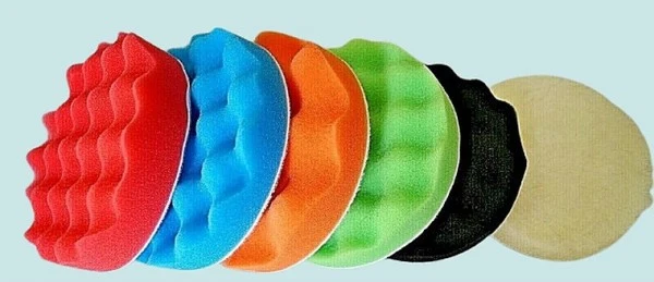 Polierscheiben Set Schaumstoff Microfaser Polierschwamm Klett 125mm 6 tlg.
