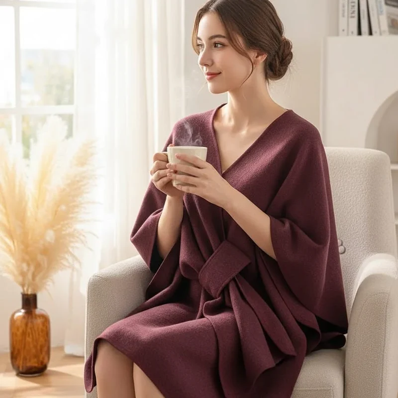 Damen Poncho – Weicher Stoff, Lockere Passform & Vielseitig Tragbar