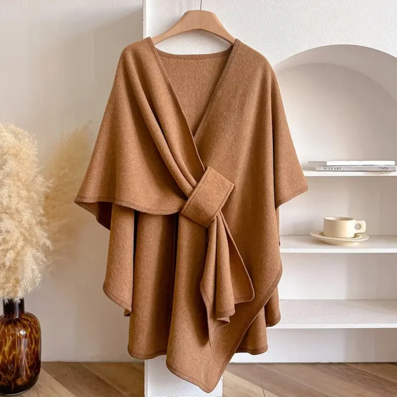 Damen Poncho – Weicher Stoff, Lockere Passform & Vielseitig Tragbar