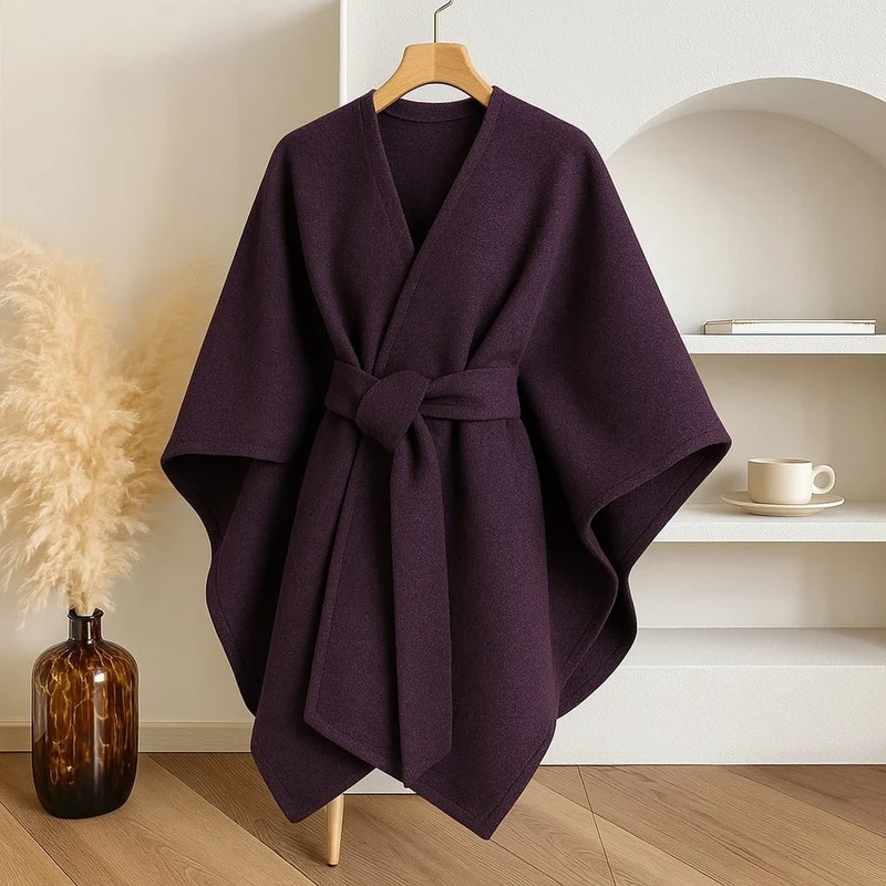 Damen Poncho – Weicher Stoff, Lockere Passform & Vielseitig Tragbar