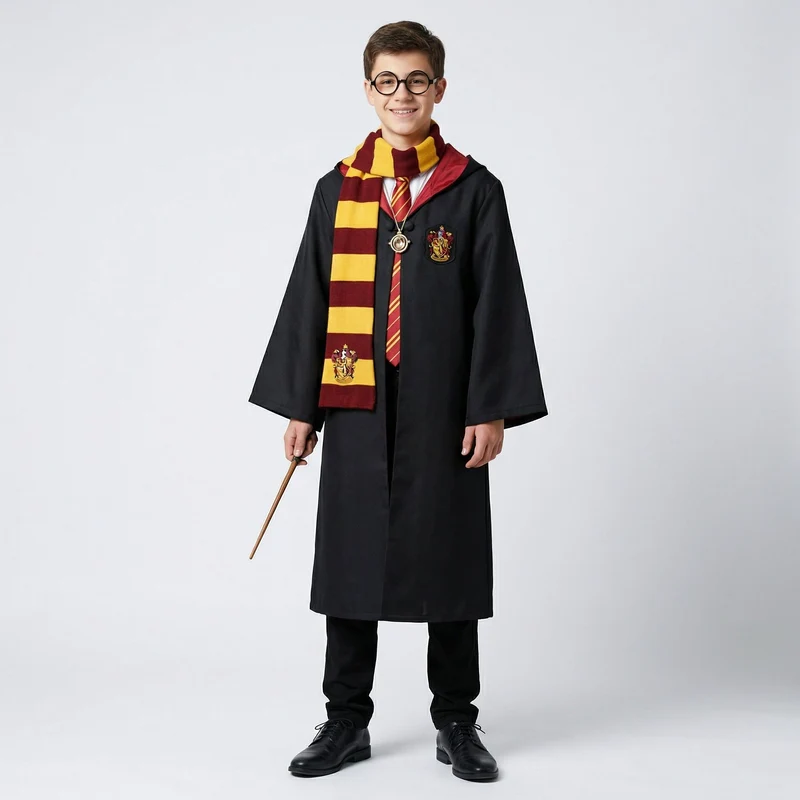 Zauberer Kostüm mit Umhang – Fantasie-Outfit mit Accessoires für Cosplay & Events