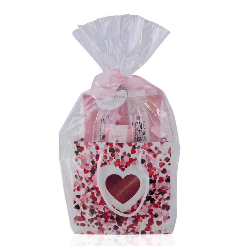 Accentra Körperpflegeset "Just for You" in Glitzertasche mit Herzmotiv