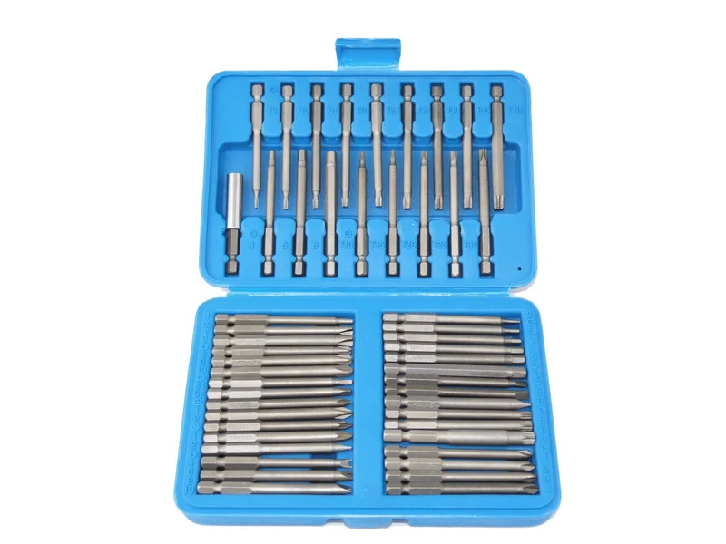 Langbit Bit Bits Set 75mm CrV PH PZ Spline Tri Wing 1/4" Sicherheitsschraub 50 tlg.