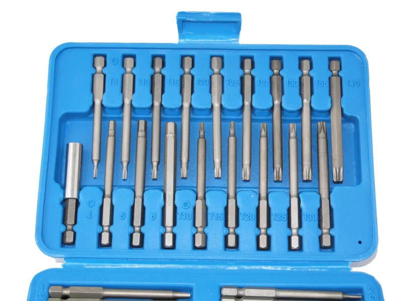 Langbit Bit Bits Set 75mm CrV PH PZ Spline Tri Wing 1/4" Sicherheitsschraub 50 tlg.