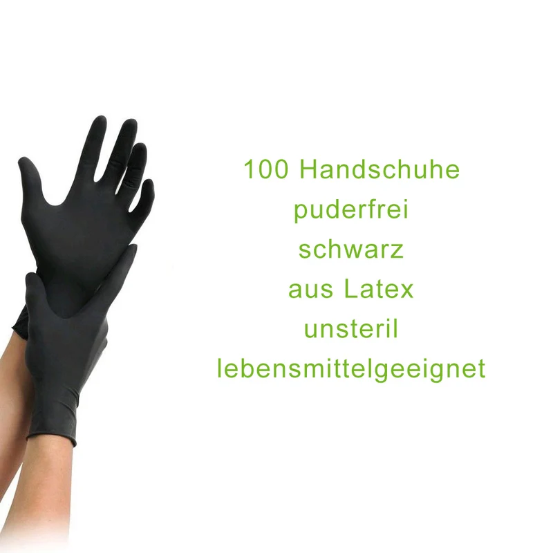 Black LX, Tattoo Latex Handschuhe schwarz von MaiMed, puderfrei 100 St