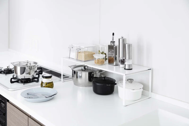 Yamazaki Industrial 3829 Telescopic Storage Shelf White Japan
