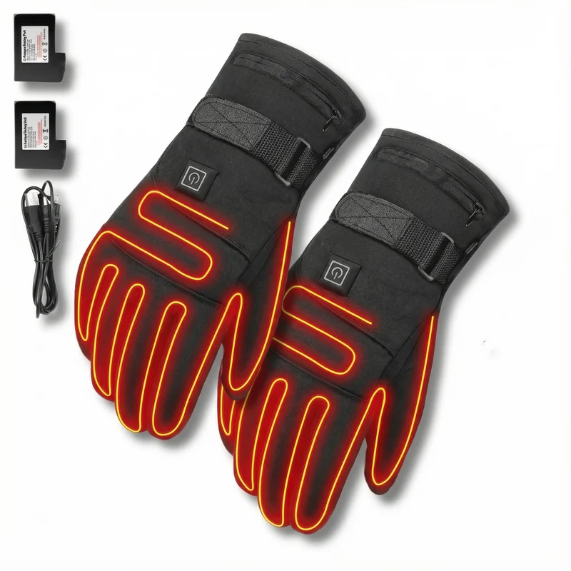 Beheizbare Handschuhe Wasserdicht | 3 Heizstufen, Touchscreen Funktion