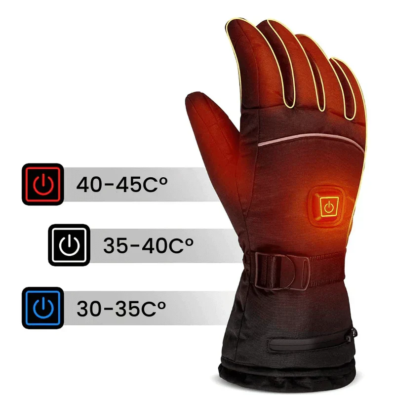 Beheizbare Handschuhe Wasserdicht | 3 Heizstufen, Touchscreen Funktion