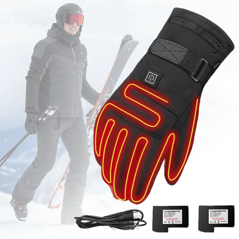 Beheizbare Handschuhe Wasserdicht | 3 Heizstufen, Touchscreen Funktion