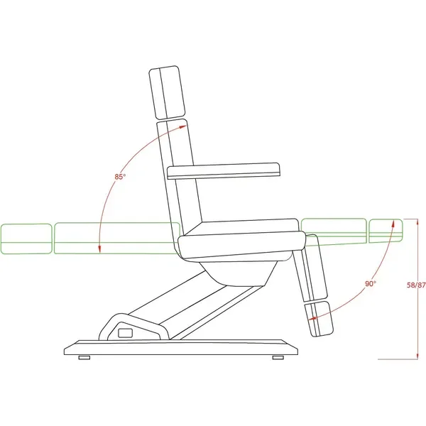 Fußpflegestuhl elektrisch mit 3 Motoren, Podologiestuhl, Pediküre stuhl medial-Smart