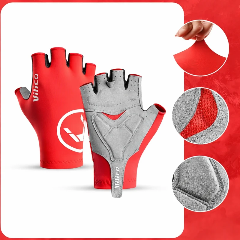 Halbfinger Fahrradhandschuhe – Rutschfeste Gripfläche & Atmungsaktives Design