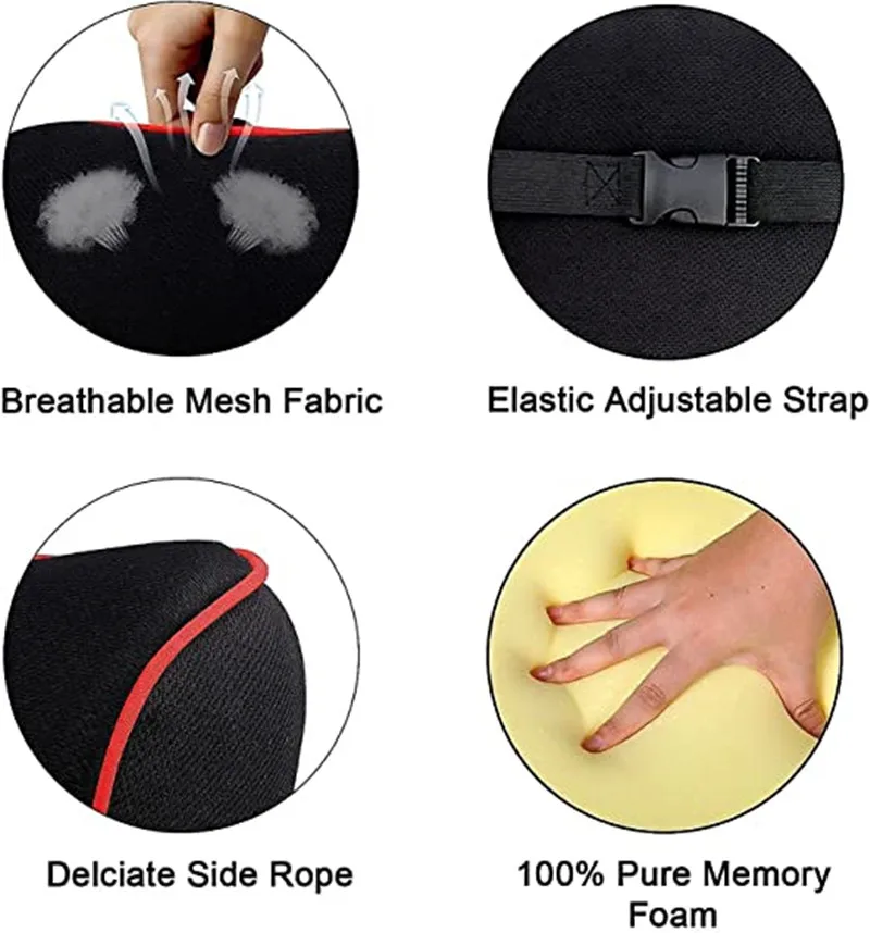 Auto Nacken- & Rückenkissen Set – Memory-Foam, Atmungsaktiv & Verstellbarer Gurt