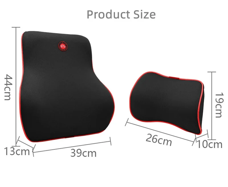 Auto Nacken- & Rückenkissen Set – Memory-Foam, Atmungsaktiv & Verstellbarer Gurt