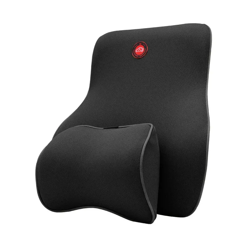Auto Nacken- & Rückenkissen Set – Memory-Foam, Atmungsaktiv & Verstellbarer Gurt