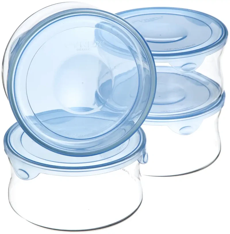 Iwaki Heat Resistant Glass Storage Containers Aqua Blue Round M 840Ml Japan Single Item