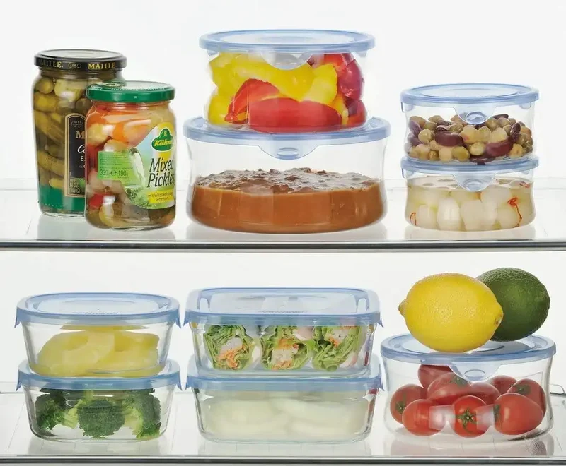 Iwaki Heat Resistant Glass Storage Containers Aqua Blue Round M 840Ml Japan Single Item