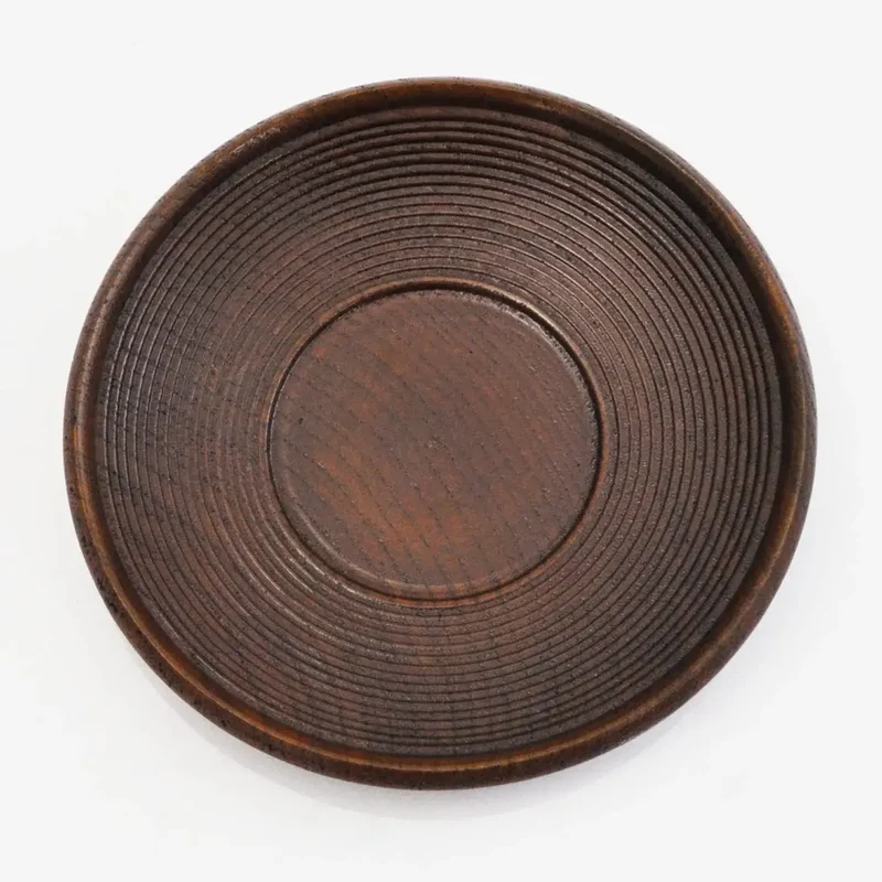 Ishida Wooden Tea Coasters: Classic Japanese Thousand-Stripe Motif