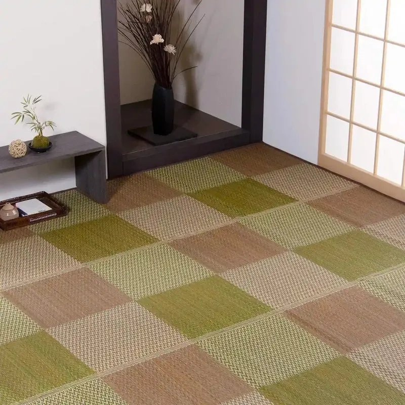 Ikehiko Corporation Rush Rug Carpet Hanagoza Pia Edoma 2 Tatami Brown Japan 174X174Cm #4323802