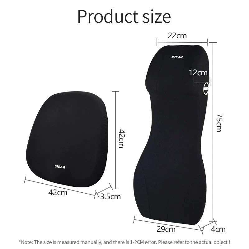 Auto Kissen-Set – Kopfstütze & Lendenkissen, Memory-Foam & Rutschfeste Unterseite
